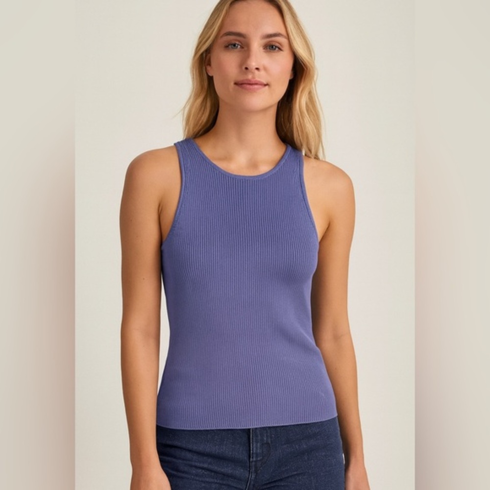 Banana Republic Heritage Collection Silk-Cotton Ribbed Sweater Tank - Small - Picture 1 of 8